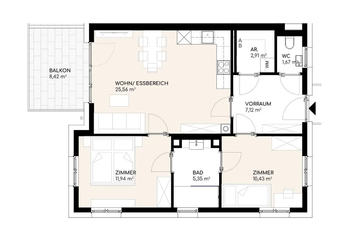3-Zimmer-Wohnung kaufen in Villach – 65 m², € 300.900 – Bild 6 von 18