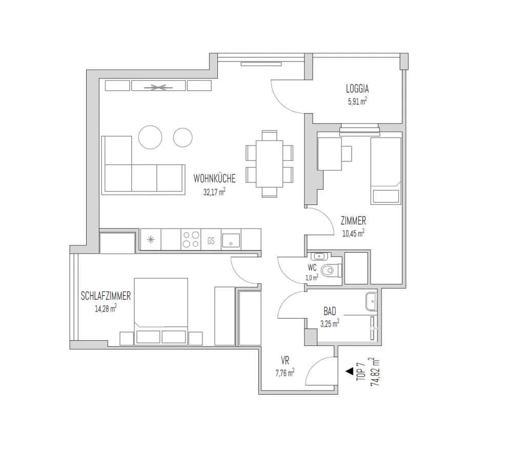 3-Zimmer-Wohnung mieten in Wien – 74,8 m², € 1.690 – Bild 13 von 13
