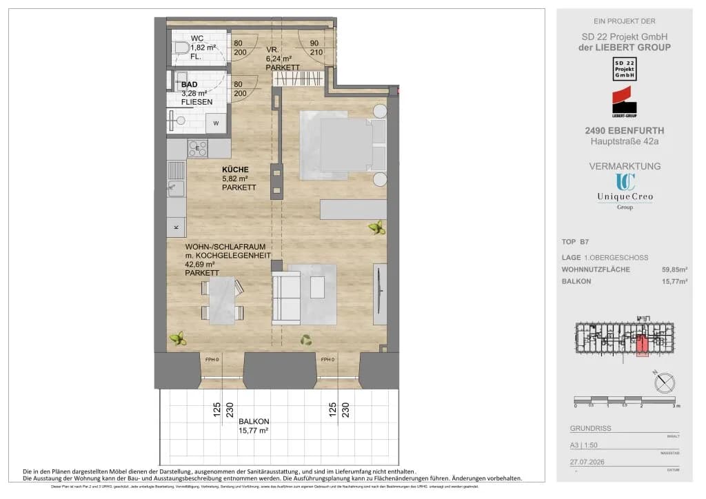 2-Zimmer-Wohnung kaufen in Wiener Neustadt Land – 58 m², € 264.000 – Bild 15 von 19