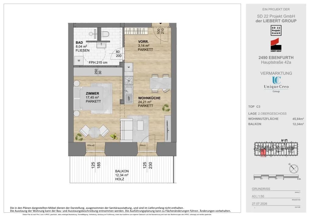 2-Zimmer-Wohnung kaufen in Wiener Neustadt Land – 58 m², € 264.000 – Bild 16 von 19