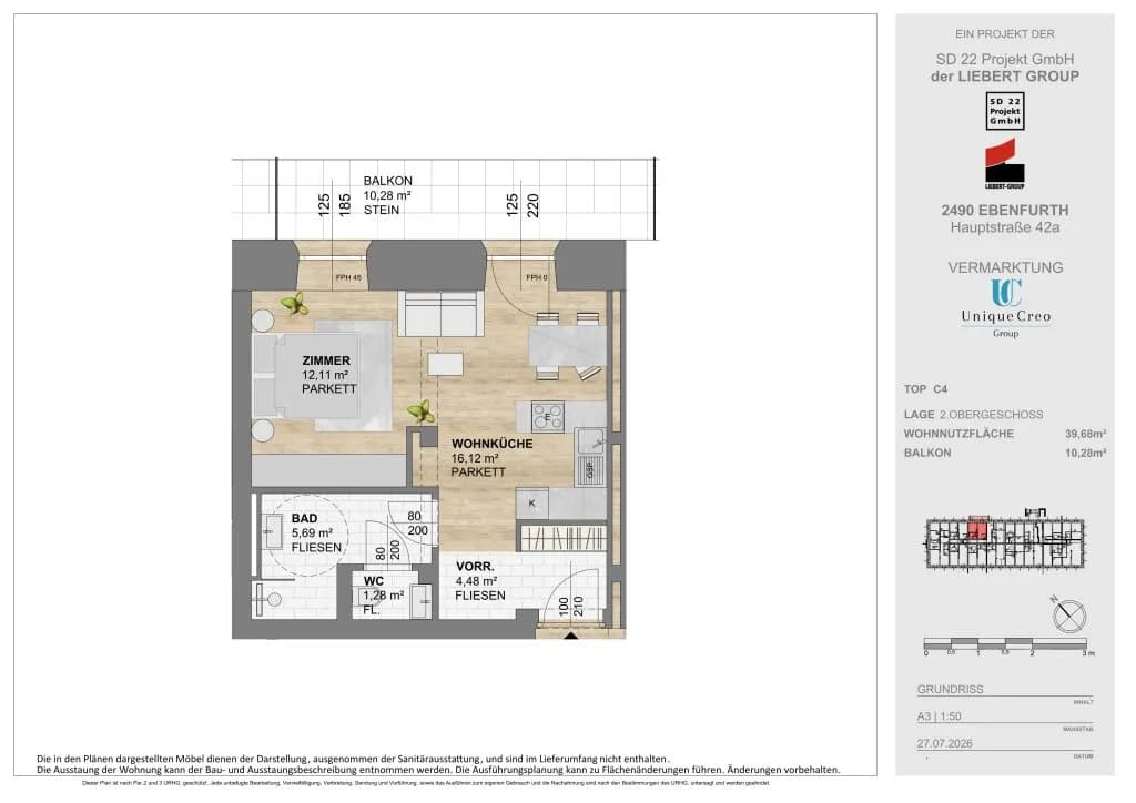 2-Zimmer-Wohnung kaufen in Wiener Neustadt Land – 58 m², € 264.000 – Bild 17 von 19