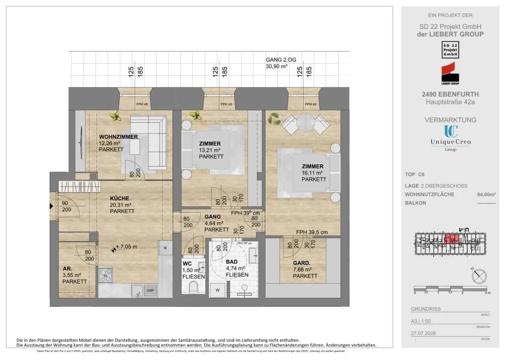 2-Zimmer-Wohnung kaufen in Wiener Neustadt Land – 58 m², € 264.000 – Bild 18 von 19
