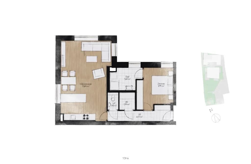 2-Zimmer-Wohnung kaufen in Baden – 61,82 m², € 335.000 – Bild 16 von 17