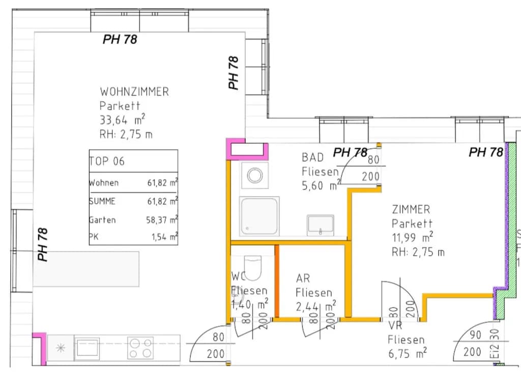 2-Zimmer-Wohnung kaufen in Baden – 61,82 m², € 335.000 – Bild 17 von 17