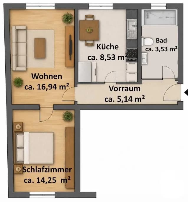 2-Zimmer-Wohnung kaufen in Linz – 48,39 m², € 149.000 – Bild 10 von 10