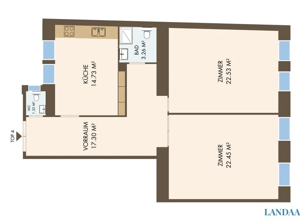 2-Zimmer-Wohnung mieten in Wien – 81,59 m², € 1.950 – Bild 11 von 11