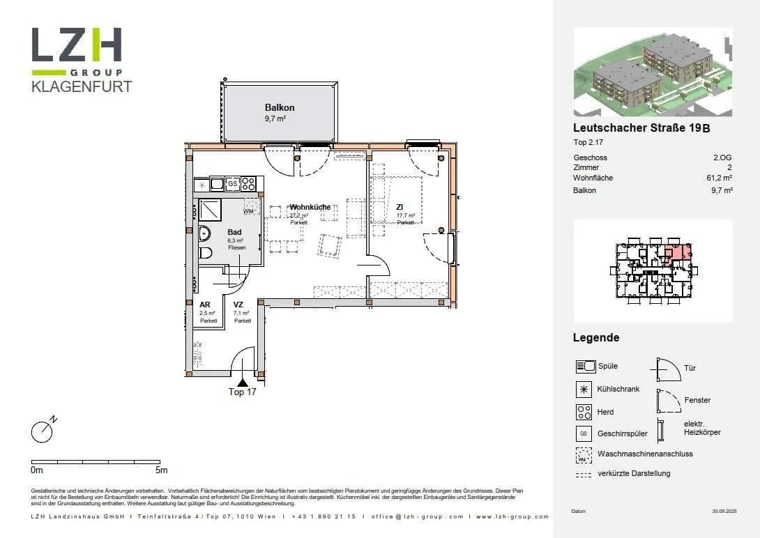 2-Zimmer-Wohnung mieten in Klagenfurt – 61 m², € 1.165 – Bild 6 von 6