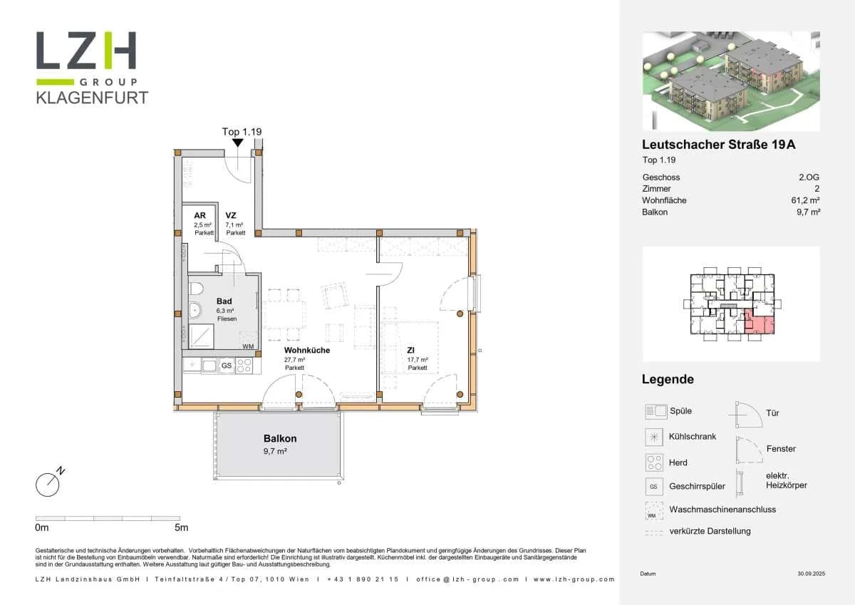 2-Zimmer-Wohnung mieten in Klagenfurt – 61 m², € 1.155 – Bild 6 von 6