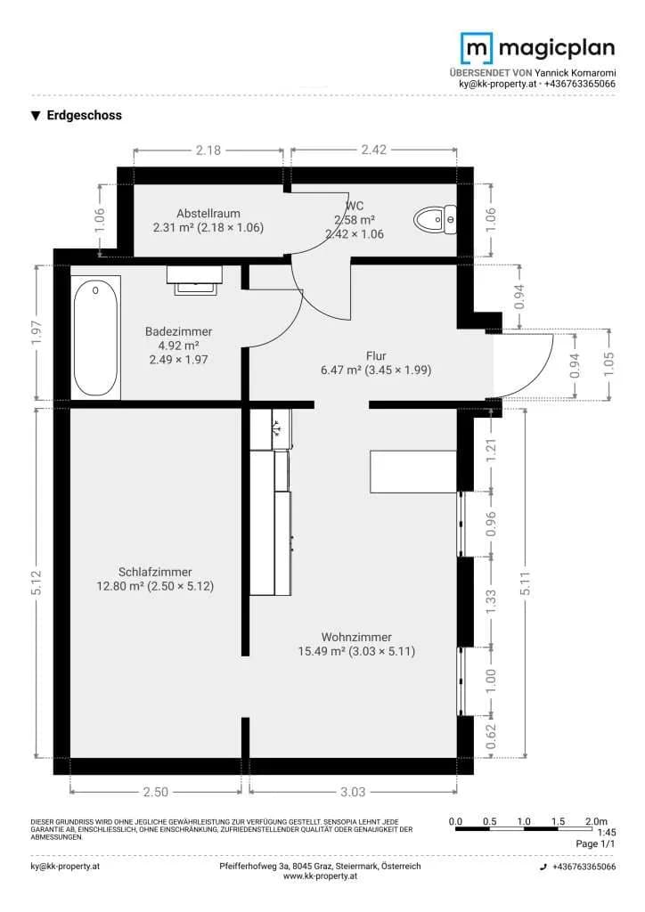 2-Zimmer-Wohnung kaufen in Graz – 45,7 m², € 142.000 – Bild 13 von 16