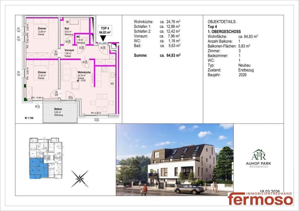 3-Zimmer-Wohnung kaufen in Wien – 64,83 m², € 553.850 – Bild 16 von 16