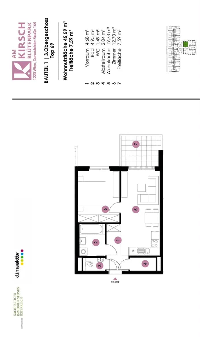 2-Zimmer-Wohnung mieten in Wien – 46 m², € 905 – Bild 15 von 15