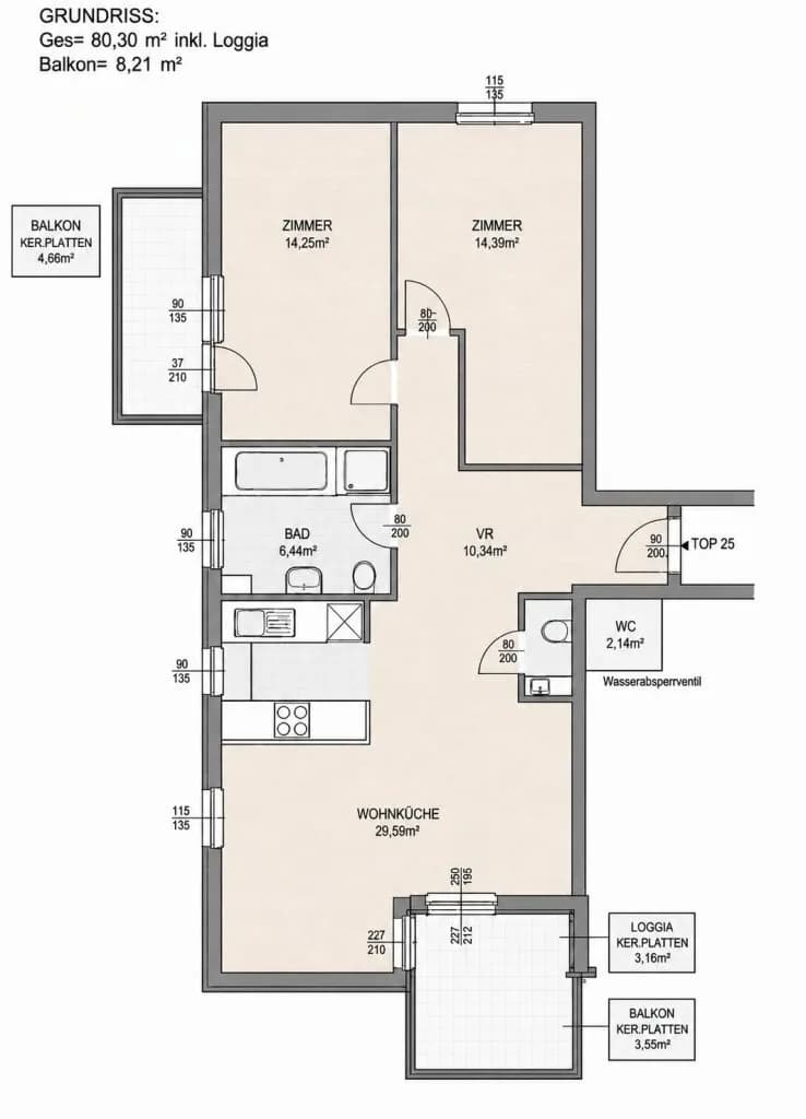 3-Zimmer-Wohnung kaufen in Wien – 80,3 m², € 599.000 – Bild 23 von 23