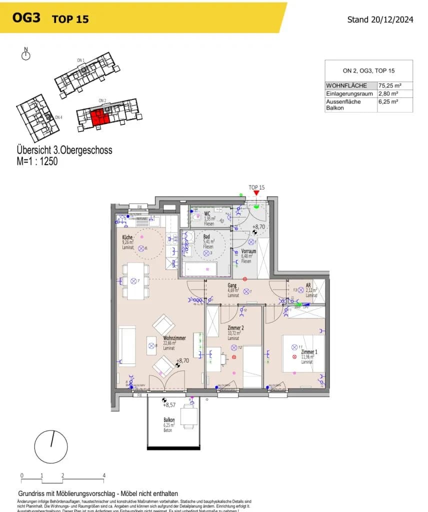 3-Zimmer-Wohnung kaufen in Wiener Neustadt – 74,85 m², € 256.384 – Bild 22 von 28