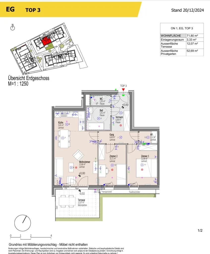 3-Zimmer-Wohnung kaufen in Wiener Neustadt – 74,85 m², € 256.384 – Bild 26 von 28