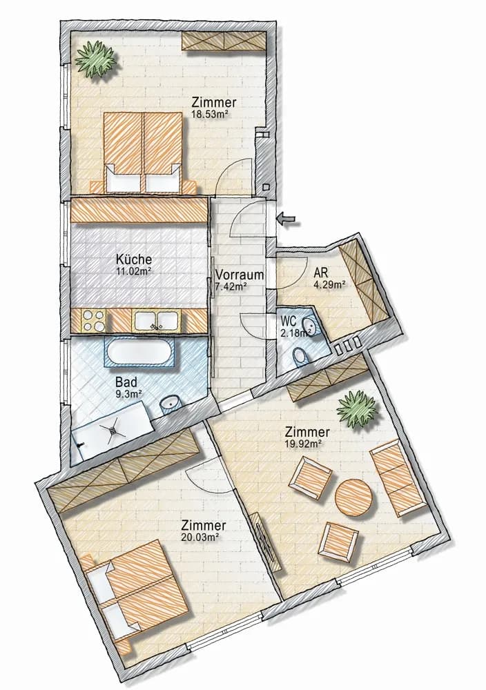 3-Zimmer-Wohnung kaufen in Wien – 91,5 m², € 398.000 – Bild 11 von 11