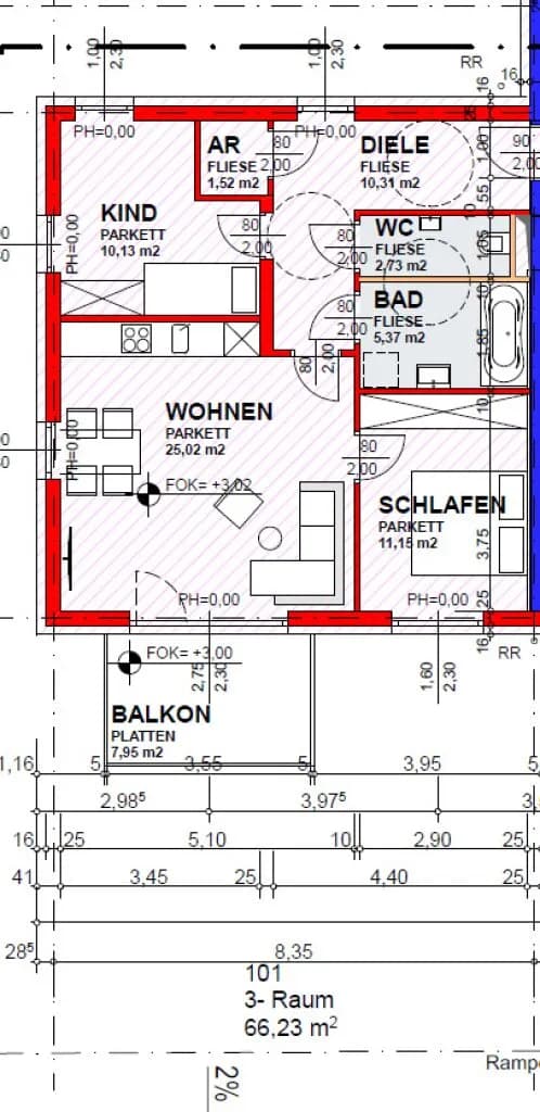 3-Zimmer-Wohnung kaufen in Wels-Land – 66,23 m², € 291.412 – Bild 11 von 11