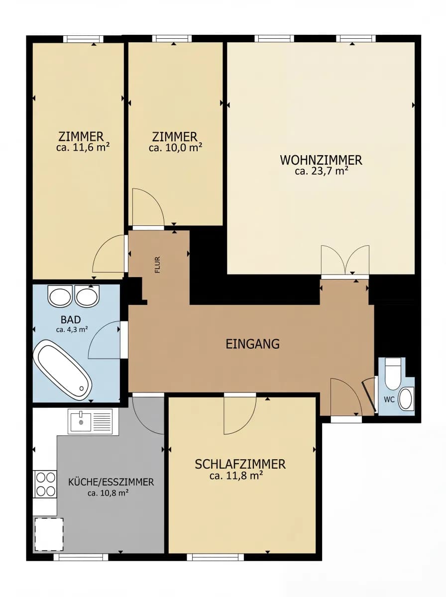 4-Zimmer-Wohnung kaufen in Wien – 87,24 m², € 289.000 – Bild 9 von 9