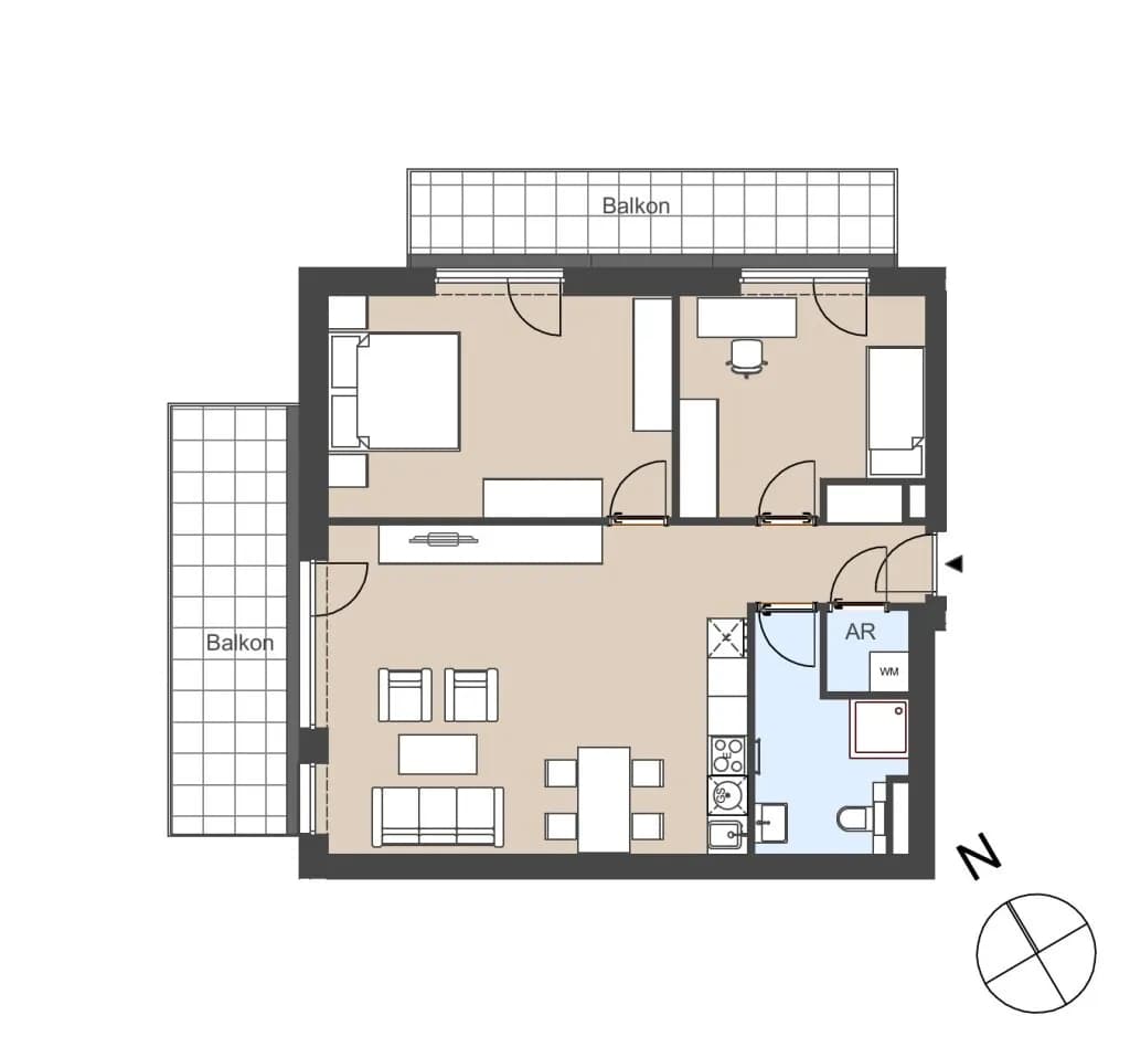 3-Zimmer-Wohnung kaufen in Wiener Neustadt Land – 74,45 m², € 329.000 – Bild 9 von 9