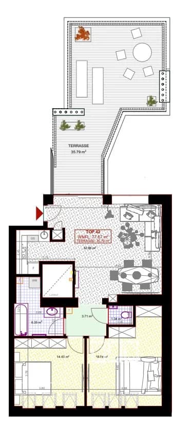 3-Zimmer-Wohnung kaufen in Wien – 79 m², € 469.000 – Bild 6 von 7