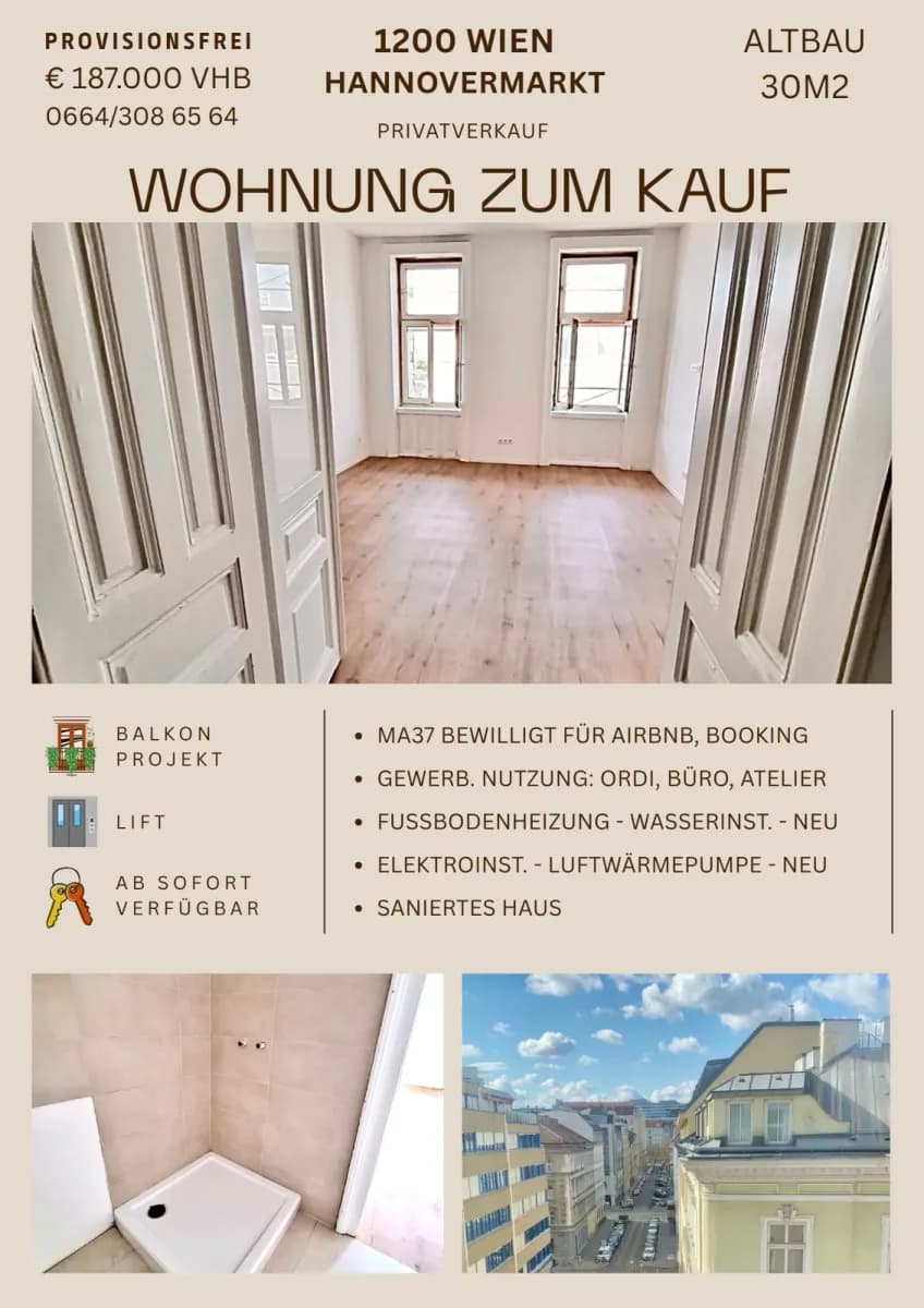 1-Zimmer-Wohnung kaufen in Wien – 30 m², € 182.000 – Bild 9 von 9