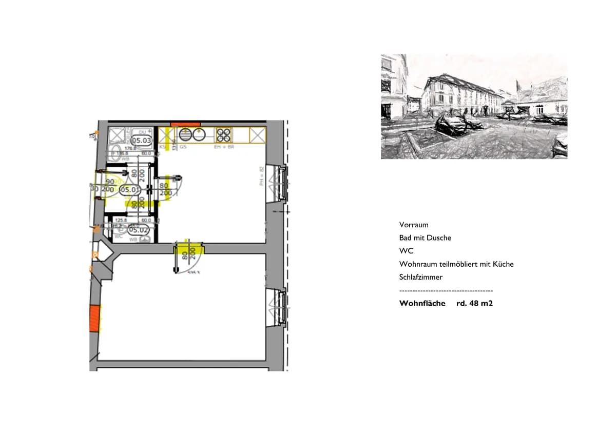 2-Zimmer-Wohnung mieten in Graz – 48 m², € 495 – Bild 2 von 13