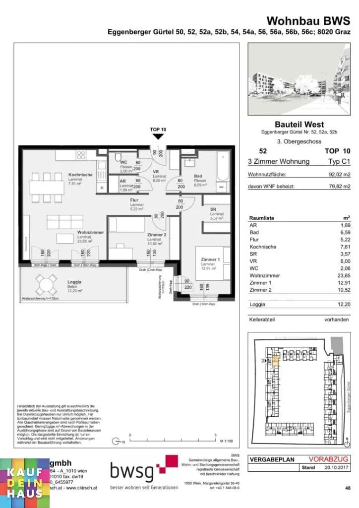 3-Zimmer-Wohnung mieten in Graz – 81,82 m², € 1.062 – Bild 14 von 14