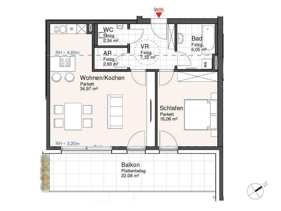 2-Zimmer-Wohnung kaufen in Vöcklabruck – 69,33 m², € 626.046 – Bild 6 von 13