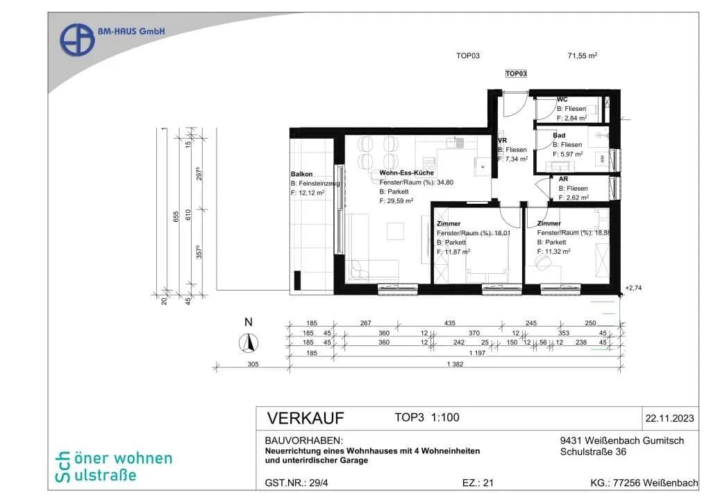 3-Zimmer-Wohnung kaufen in Wolfsberg – 71,55 m² – Bild 5 von 15