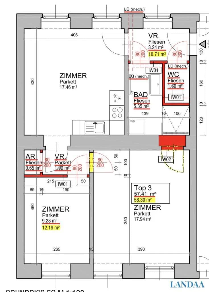 3-Zimmer-Wohnung kaufen in Wien – 57,41 m², € 279.000 – Bild 15 von 15