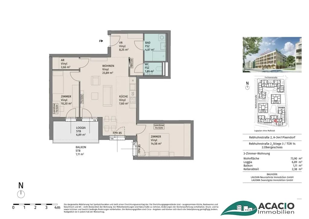 3-Zimmer-Wohnung mieten in Tulln – 73,9 m², € 1.090 – Bild 17 von 17
