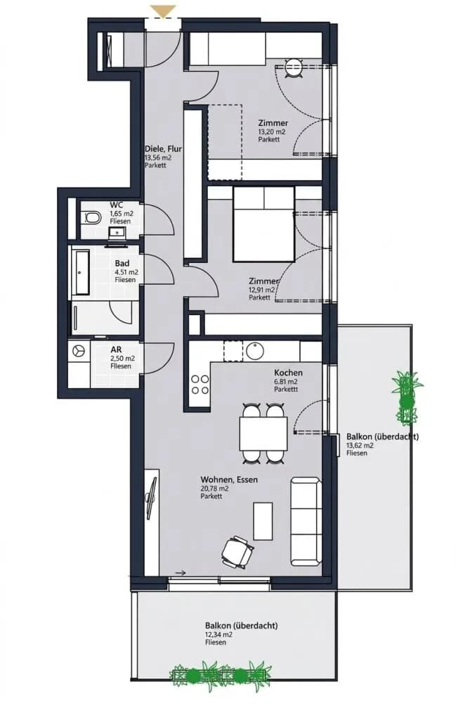 3-Zimmer-Wohnung mieten in Mödling – 75,91 m², € 1.842 – Bild 18 von 18