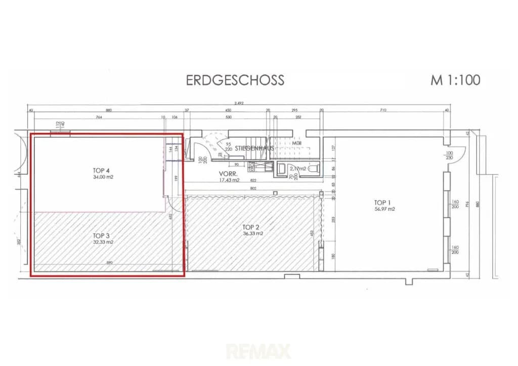 2-Zimmer-Gewerbeimmobilie mieten in Amstetten – 66 m², € 471 – Bild 2 von 2