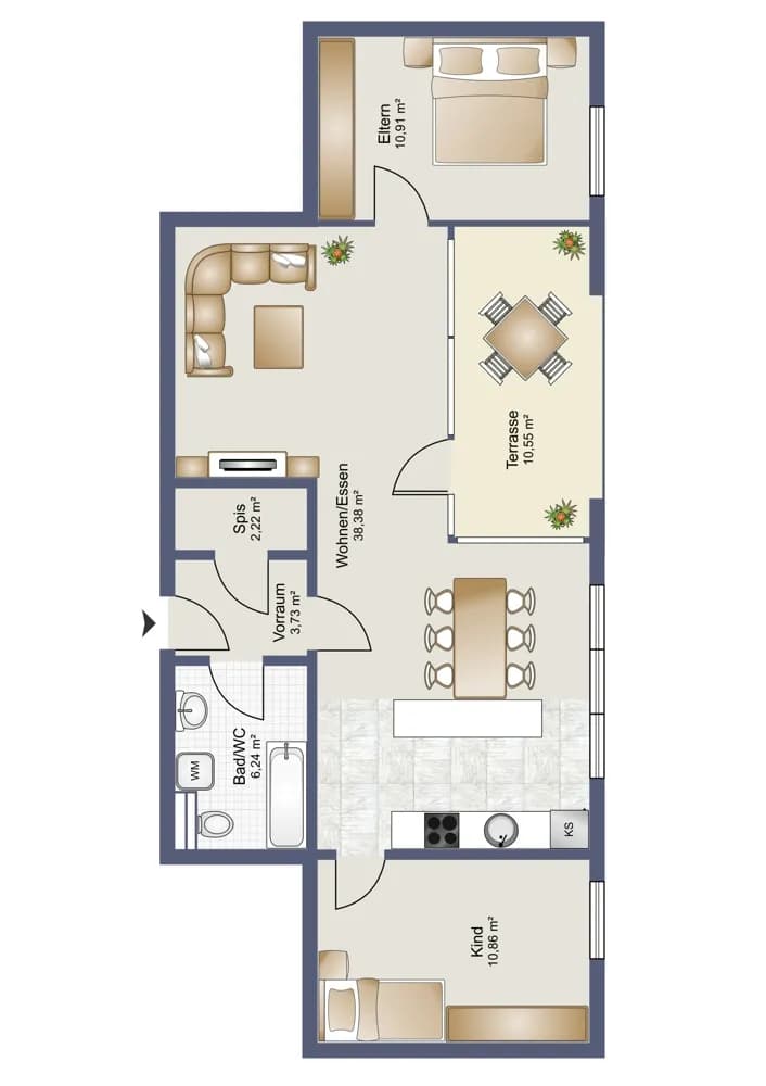 3-Zimmer-Wohnung kaufen in Feldkirch – 72,85 m², € 345.000 – Bild 2 von 5