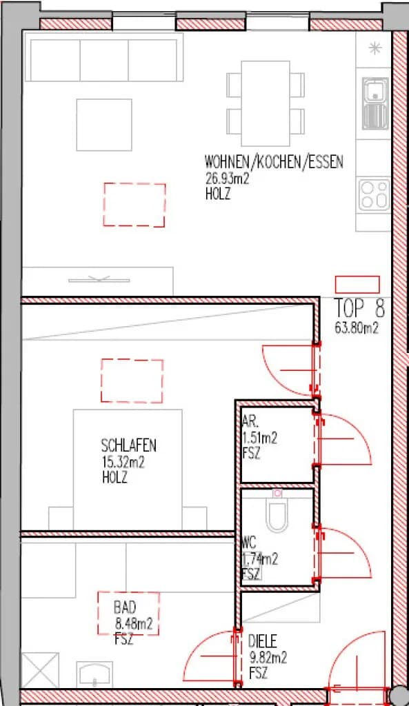 2-Zimmer-Wohnung mieten in Steyr – 63 m², € 770 – Bild 12 von 13