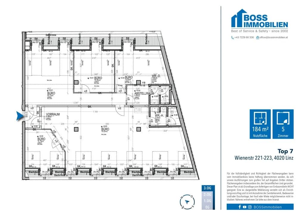 5-Zimmer-Gewerbeimmobilie mieten in Linz – 184 m², € 2.290 – Bild 13 von 13