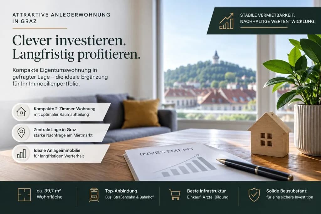 Immobilie kaufen in Graz – 39 m², € 89.500