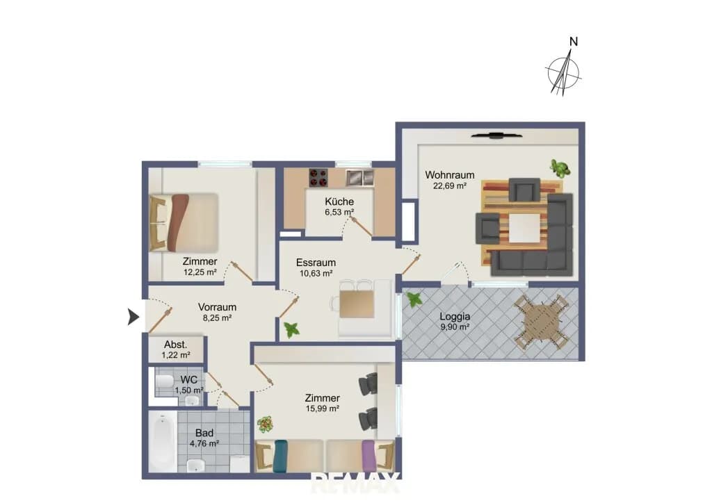 3-Zimmer-Wohnung kaufen in Graz – 83,85 m², € 215.000 – Bild 2 von 21