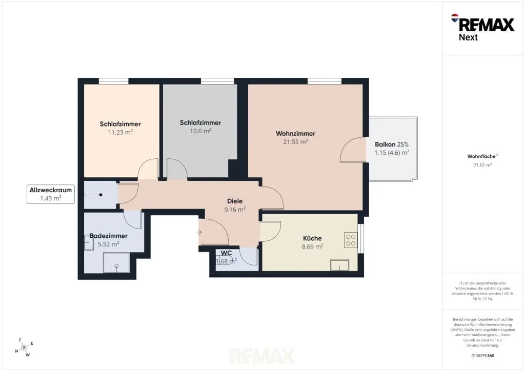 3-Zimmer-Wohnung kaufen in Baden – 71,72 m², € 230.000 – Bild 15 von 15