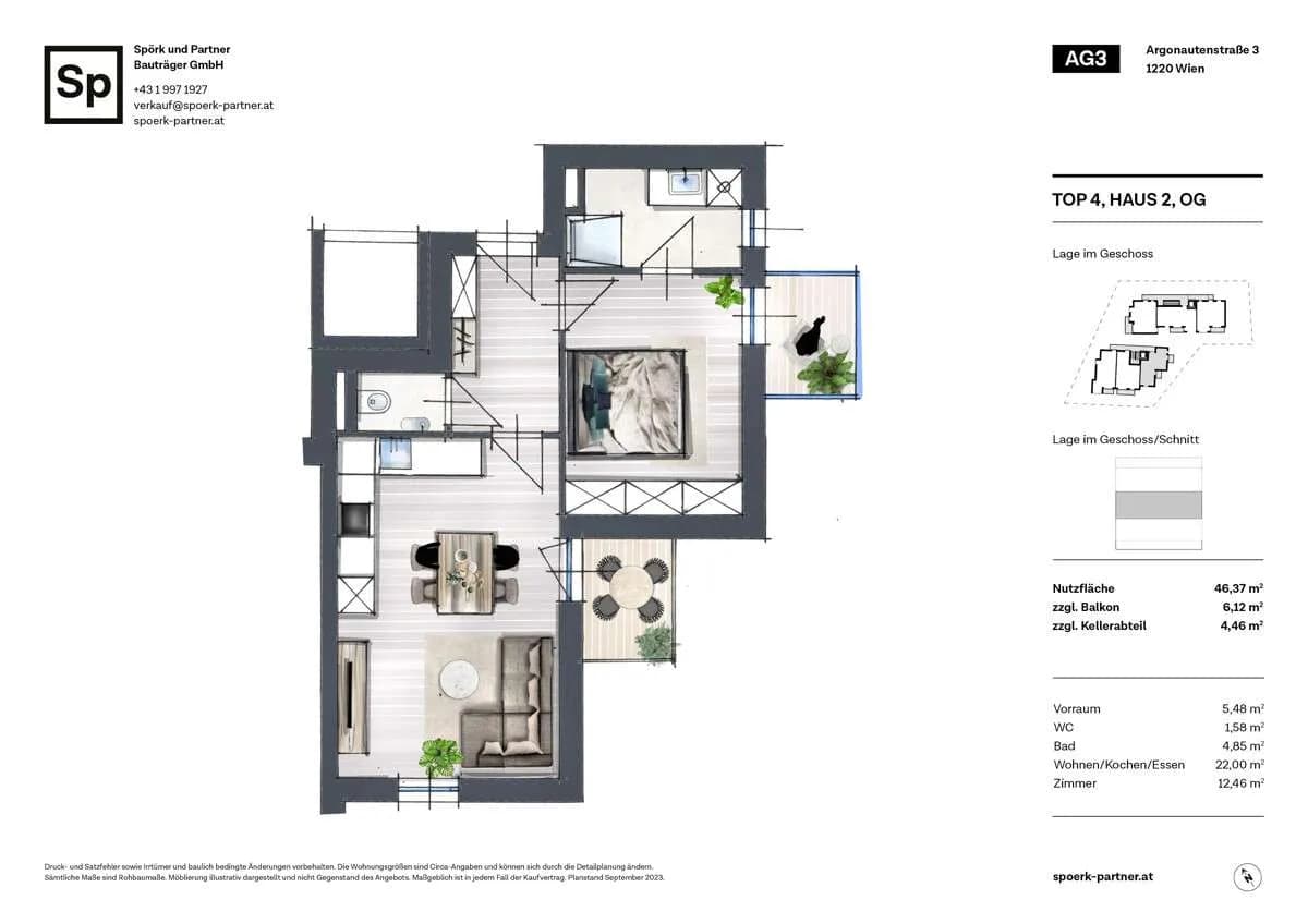 2-Zimmer-Wohnung kaufen in Wien – 46,37 m², € 399.000 – Bild 8 von 8
