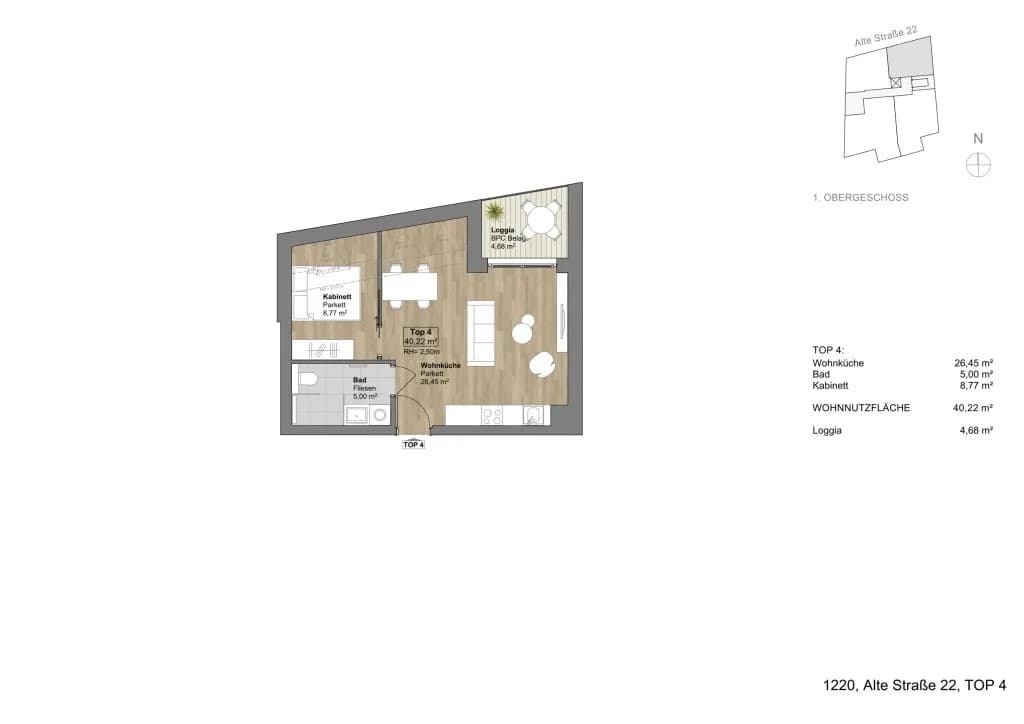 2-Zimmer-Wohnung kaufen in Wien – 40,22 m², € 269.000 – Bild 6 von 6