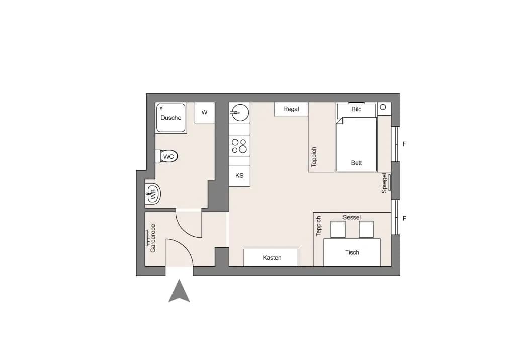 1-Zimmer-Wohnung mieten in Wien – 25 m², € 920 – Bild 6 von 6