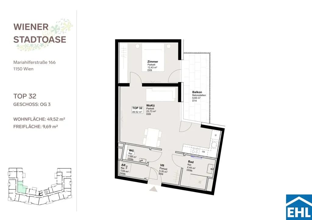 2-Zimmer-Wohnung mieten in Wien – 48,71 m², € 1.290 – Bild 13 von 13
