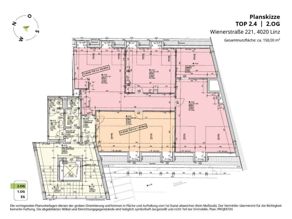 4-Zimmer-Gewerbeimmobilie mieten in Linz – 142 m², € 1.580 – Bild 7 von 7