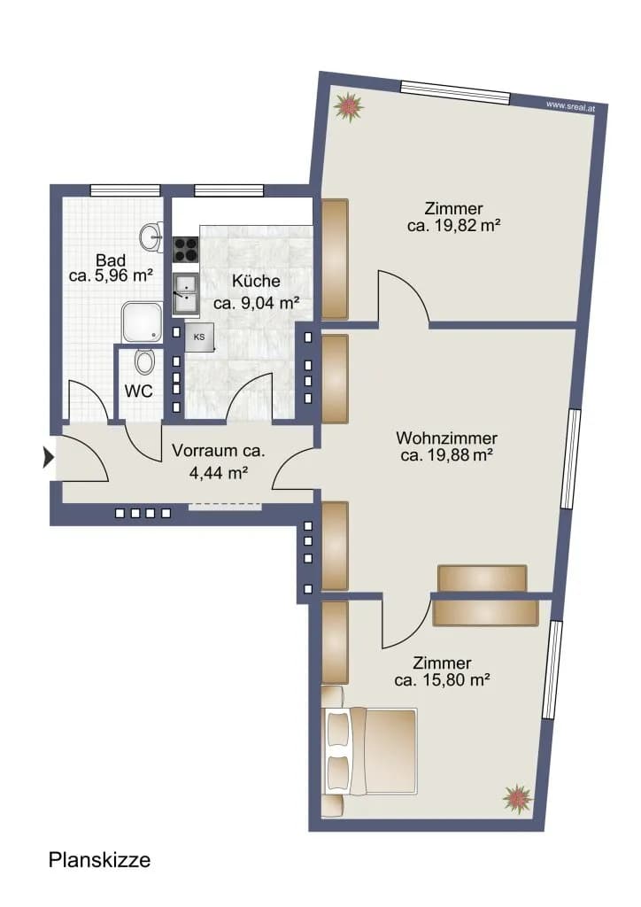 3-Zimmer-Wohnung kaufen in Wien – 77,42 m², € 295.000 – Bild 9 von 9