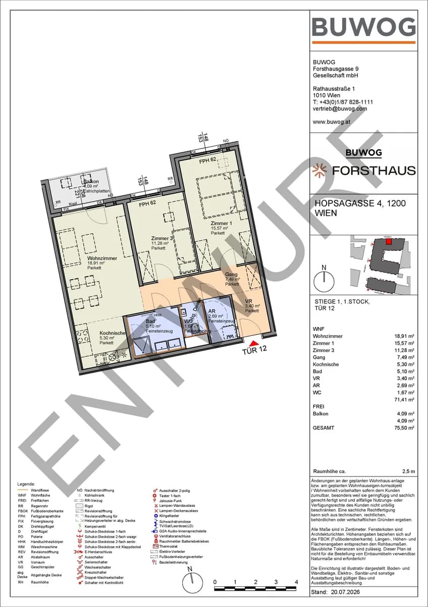 3-Zimmer-Wohnung kaufen in Wien – 71,41 m², € 397.000 – Bild 2 von 8