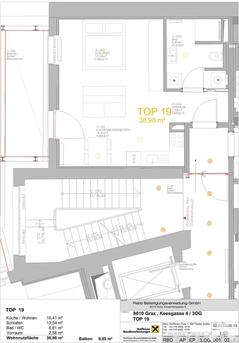 1-Zimmer-Wohnung mieten in Graz – 38,98 m², € 697 – Bild 8 von 8