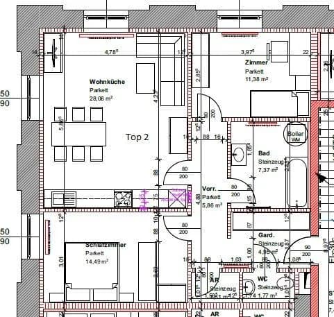 3-Zimmer-Wohnung mieten in Liezen – 75,49 m², € 937 – Bild 2 von 2