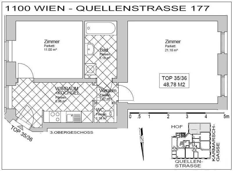2-Zimmer-Wohnung kaufen in Wien – 48,78 m², € 107.000 – Bild 9 von 10