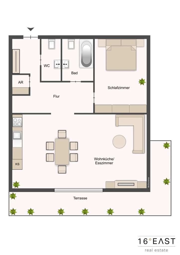 2-Zimmer-Wohnung kaufen in Wien – 55 m², € 300.000 – Bild 5 von 5