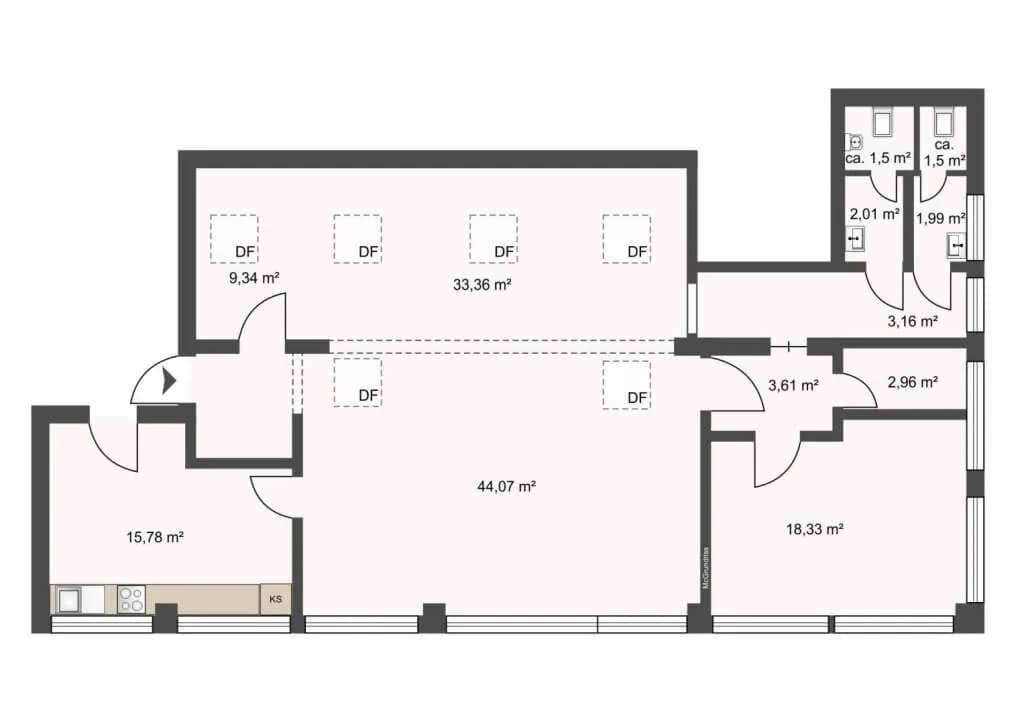 2-Zimmer-Gewerbeimmobilie mieten in Mödling – 138 m², € 1.790 – Bild 5 von 5